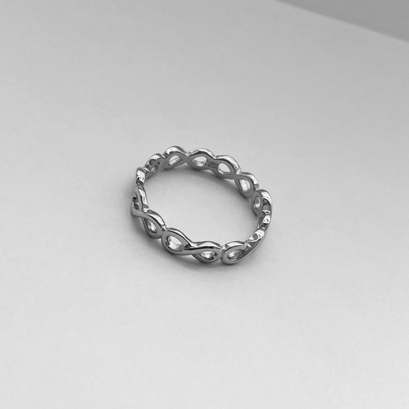 Sterling Silver Eternity Infinity Ring, Wedding Bands, Love Ring, Silver Rings - Picture 3 of 8